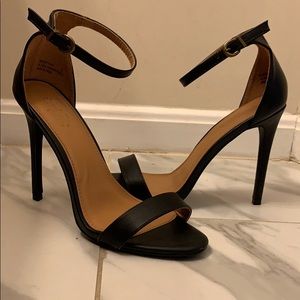 Classic black open toed heel